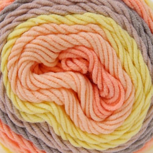 Franel Rainbow Cake Yarn, Cotton Blend 100g/211yds, 3-Pack (33 Autumn Moon) | 45% Cotton, 55% Acrylic · 100g/211yds · 3-Pack · 21sts×11 rows (3mm) · 23 colors · 40°C wash · For beanies, scarves & throws. - color: 33