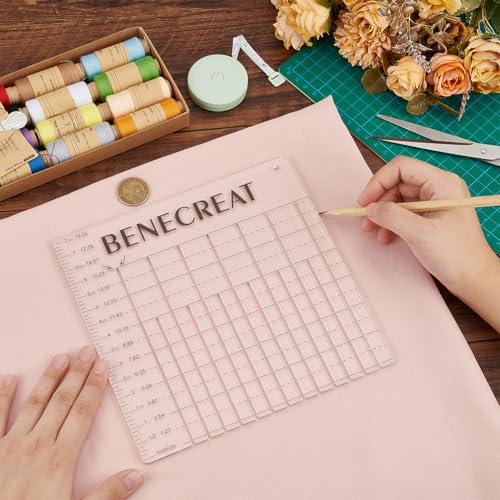 BENECREAT Acrylic Quilting Template Ruler, Tie Blanket Ruler Template, Rectangle Template Quilt Supplies for Cutting Patterns, Sewing, Blanket Making - style: Rectangle