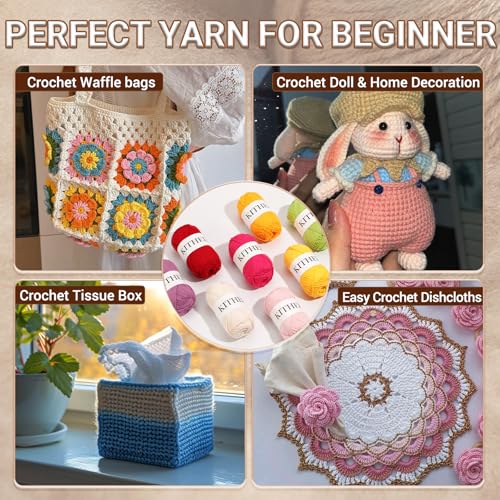 Cotton Yarn，10.5oz，526yard，3 Pack ，Soft Yarn for Crocheting and Knitting (20 Baby Pink) - color: 20 Baby Pink