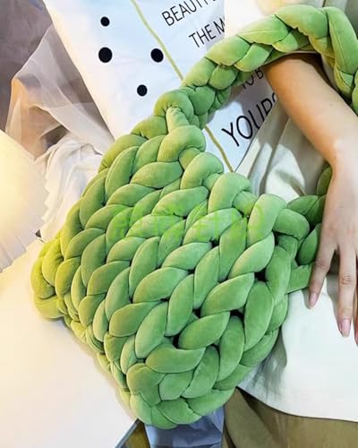 Velvet Chunky Yarn Bulky Giant Arm Knitting Yar n, Super Soft Tubular Weight Jumbo Ya rn,DIY Crochet Hand Knitting Thick Yar n for Blanket,Pet Bed, Rugs Pillow,Handbag(1.1lb-Green) - color: Green, size: 1.1 lb