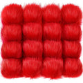 Tatuo 16 Pcs Faux Fur Pom Poms for Hat 4 Inches Large Fluffy Pom Balls for Craft Knitting Beanie Shoe Scarf Bag Pompom Valentine Keychain Charm Winter DIY Accessory (Red) - color: Red