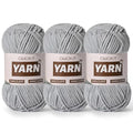 3 Packs Plush Chenille Chunky Crochet Yarn - Baby Yarn for Crocheting Soft - Velvet Yarns Knitting for Blankets Crafts - Fluffy Amigurumi Yarns 300g / 393yd (3 Grayish) - color: 3 Grayish