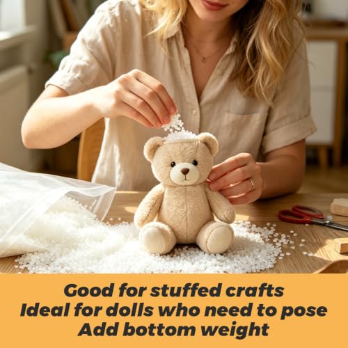 Acrux7 8 LB Polypropylene Pellets Weighted Stuffing Beads | for stuffed animals, dolls, weighted blankets and crafts, bean bag filler beads