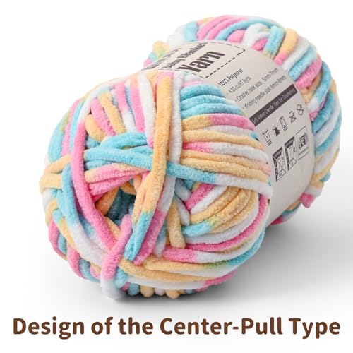 Fluffy Chunky Yarn for Crocheting, Chenille Crochet Yarn 6 Super Bulky, 2 Pack of 87.9 yds/4.23 oz Baby Blanket Yarn, Soft Velvet Yarns for Knitting Amigurumi&DIY Crafts/Hats/Socks(2 Lime Green) - color: 2 Lime Green