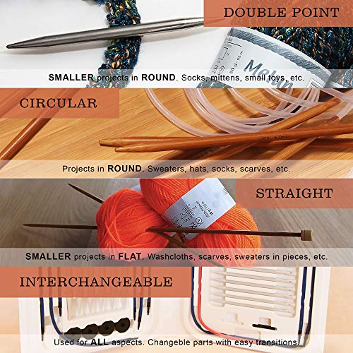 JubileeYarn Jumbo Bamboo Knitting Needles - 3 Pair Deluxe Set - 15mm, 20mm, 25mm - size: 15mm, 20mm, & 25mm (16" Long)