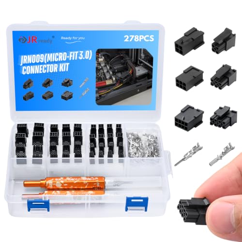 JRready Molex Micro Fit 3.0 Connector Kit with Molex Pin Connector 4Pin 6Pin 8Pin Power Connectors Plug Kit 3.0mm Pitch ACTCRH6A01 - color: 4/6/8 Pin Connector with Pin Removal Tool