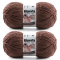 Skinny Chenille Yarn for Crocheting, #2 Brown Soft Baby Blanket Fluffy Yarn | 2 Pack of 314 Yds, 3.5 Oz Sport Fingering Weight Fine Yarn, Plush Thin Velvet Yarn for knitting Blankets, Amigurumi Yarns - color: Dark Brown