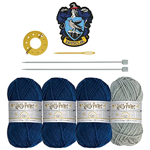 Ravenclaw Hogwarts House Beanie Hat Kit | Harry Potter Wizarding World Knitting Kits