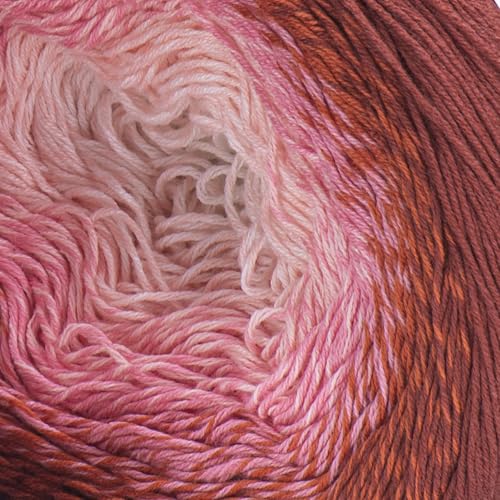 1 Skein/Pack Yarnart Flowers Gradient Yarn, Each Ball 8.8 Oz (250gr) / 1094 Yards (1000m), 55% Cotton 45% Acrylic, Superfine Fingering Weight for Knitting and Crochet, 288 - Salmon - color: 288 - Salmon