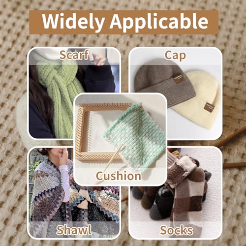 FOSA Wooden Knitting, Hand Craft, Knitting Board Tool, for DIY Weaving Beginners Adults and Children (20 * 20cm) - size: 20*20cm