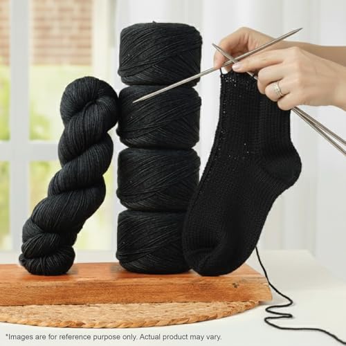 KnitPro Symfonie Fingering Weight Merino Wool Yarn 100g, Black Pepper | 75% Extrafine Merino & 25% Polyamide, 438yds, OEKO-TEX Certified, Superwash, Colorfast, #1 Yarn Skein for Knitting & Crochet - color: Black Pepper
