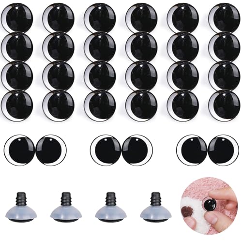 MUCUNNIA 100PCS 14mm Moon Safety Eyes for Crocheting with Washers Clear Safety Eyes for Amigurumi 3D Moon Crochet Eyes Doll Eyes for Animals Teddy Bear Crochet Toy Christmas Decorations - size: 14mm