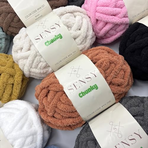 S Sensy Chunky- Polyester #7 Jumbo Blanket Yarn 2 Skeins Dark Gray 28 Yards - color: Dark Gray, size: 2 Skeins