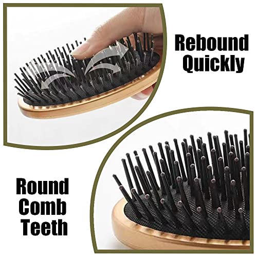 4 Pcs Hair Brush Set,Professional Styling Hair Brush for Men Women,Flexible Soft Pin Bristles for Long Thick Curly Wavy Dry Damaged Hair - color: Gold
