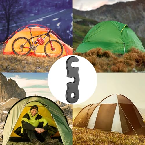 SATINIOR 20 Pieces Guyline Tensioner Aluminum Alloy Tent Cord Paracord Tensioner Guy Line Rope Adjusters Cord Tighteners for Outdoor Tent Camping Hiking Accessories - color: Black