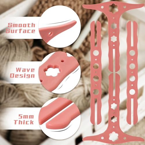 1, 1.5 & 2 Yard Adjustable Niddy Noddy for Spinning and Winding Yarn | Plastic, 3 sizes from 1 yard to 2 yards, 3 colors options, spinning tool for plying, easy to carry, for thread & wool - color: pink