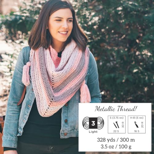 (3 Pack) Lion Brand Yarn Mandala Sparkle Yarn, Aquarius | Variegated Light DK Acrylic Knit & Crochet Fiber, Baby Projects, Glitter Blankets, Colorful Cloths, Triangle Shawls - color: Aquarius, size: 3 Pack