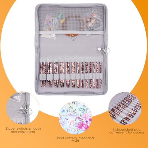 WAZAIGUR Interchangeable Knitting Needles Aluminum Garden Style Circular Knitting Needles Set Sizes 3mm-10mm, 13 Pairs