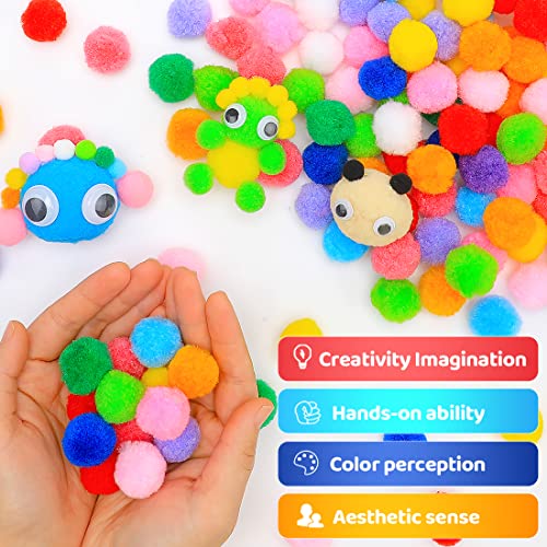 Praisebank Blue Pom Poms, 1inch/2.5cm, Pompom Balls for Arts & Crafts, Soft and Fluffy Craft Pompoms, Party & Festival Decorations, 150pcs . - size: 1inch/2.5cm, style: Blue