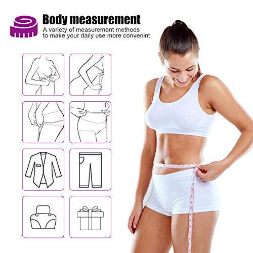 Measuring Tape Retractable, 60 Inch Soft Fabric Tape Measure for Body, Push Button Sewing Measurement Tape for Cloth Waist(3 Pack/Green Purple Sky Blue) - color: Green Purple Sky Blue