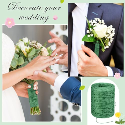 Syhood 673 Feet Floral Vine Bind Wire Rustic Craft Wire, Mint Green | For DIY Craft Wrapping, Flower Bouquets Garland Arrangements, , Christmas Wreath Making - color: Mint Green, size: 673 Feet