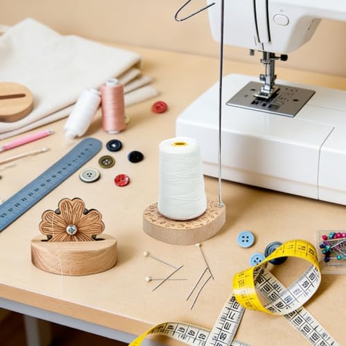 Single Cone Spool Holder and Floral Thread Cutter Tool, Thread Spool Stand Chain Piecing Rotary Tool for Sewing, Quilting