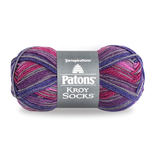 Patons Kroy Socks Yarn - (1) Gauge - 1.75 oz - Purple Haze - For Crochet, Knitting & Crafting - color: Purple Haze, size: 50 g/1.75 oz, 152 meters/166 yards