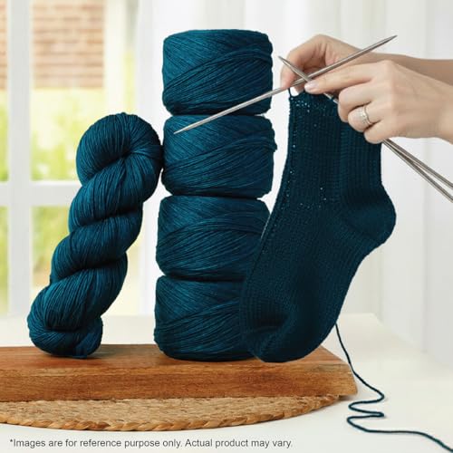 KnitPro Symfonie Fingering Weight Merino Wool Yarn 100g, Peacock Green | 75% Extrafine Merino & 25% Polyamide, 438yds, OEKO-TEX Certified, Superwash, Colorfast, #1 Yarn Skein for Knitting & Crochet - color: Peacock Green