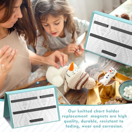 Flutesan 1 Pcs Knitting Pattern Holder, Fold up Cross Stitch Knitting Chart Keeper with Replacement Magnets, Magnetic Cross Stitch Accessories (Folded Size 6.1 x 9 Inch,Mint Blue) - color: Mint Blue, size: Folded Size 6.1 x 9 Inch