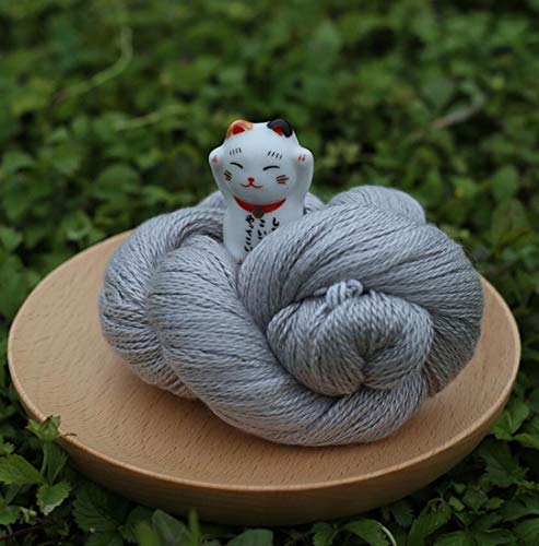 Lotus Yarns Silky Cashmere Fingering Weight Knitting Yarn Skein Shiny Soft and Breathable Crochet Yarn, Great for Shawl, Scarves, Top and Craft Projects (01-White) - color: 01-White