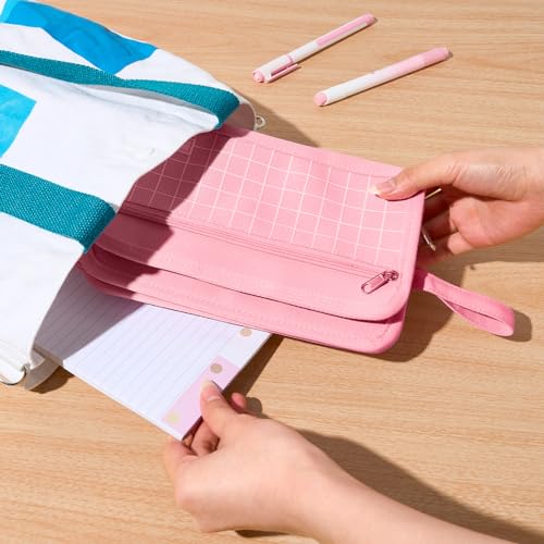 Sooez Large Pencil Case, Pencil Pouch, Pencil Bag, Pencil Box, Pure Purple | Ample Storage, Durable Canvas, Smooth Zippers, Portable Handle, Cute Stationery Organizer, Makeup Bag, School Supplies, Girls - color: Pure Purple