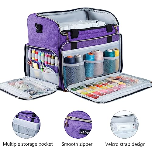 BAGSFY Large Sewing Machine Carrying Case, Sewing Machine Bag, Travel Tote Bag Compatible with Singer, Brother, Bernina & Standard Size Sewing Machines. - color: Purple Case, size: Ⅱ - Carrying Case