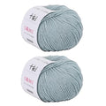 Fine Weight Knitted and Crocheted Cotton Yarn, 100% Long Staple Cotton Yarn, Baby Sports, 2 Packages of 100g/3.52oz (Per Skein 50g/162yards) - Waterfall Blue - color: PM04-Waterfall Blue