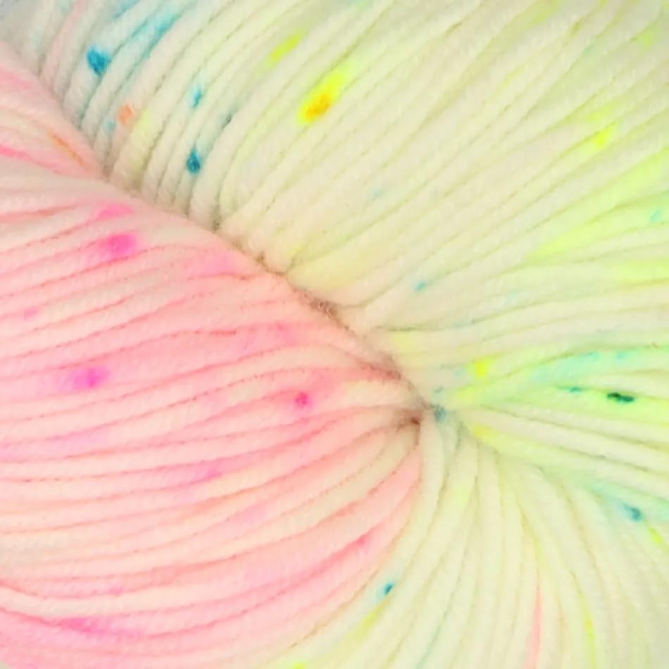 KnitPro Symfonie DK Weight Merino Wool Yarn 240yds, 100g, Neon Confetti | 100% Extrafine Merino, Hand Dyed, OEKO-TEX Certified, Superwash, Colorfast, #3 Yarn Skein for Knitting & Crochet - color: Neon Confetti