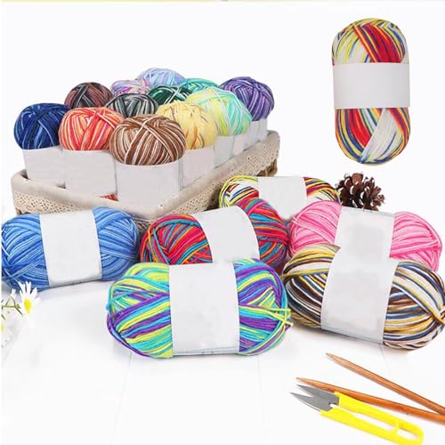 Threads for Knitting Yarn Crochet Yarn Rainbow for Crocheting Knitting Projects(Dazzling Red) - color: Dazzling Red