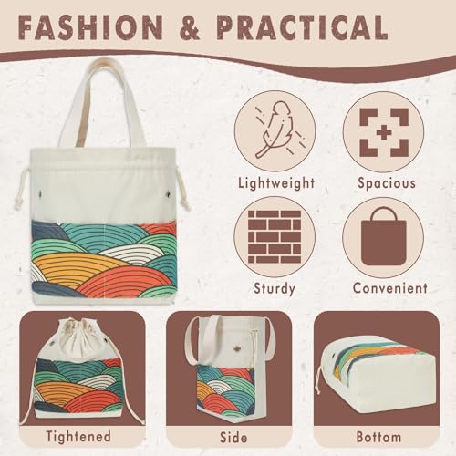 TOGETRUE Yarn Bag, Knitting Crochet Tote Bag, Yarn Storage Bags Organizer, Crochet Bags for Crocheting Project, Store Skein Ball, Short Knitting Needle (Color Arc) - color: Color Arc, size: Small