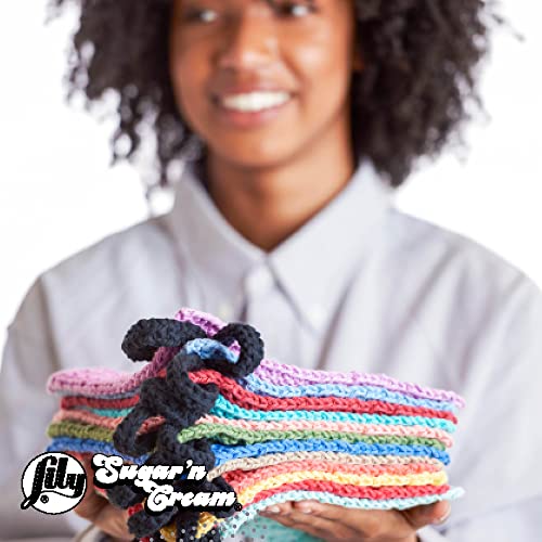 Lily Sugar'n Cream Super Size, Soft Cotton Crochet Yarn, Hot Orange 6-Pack | #4 Worsted Yarn, 100% Cotton, Soft Crochet Yarn for Dishcloths, Kitchen, Knitting & DIY Crafts, 200yds, 113g/4oz per skein - color: Hot Orange, size: 6 Pack, style: Sugar'N Cream