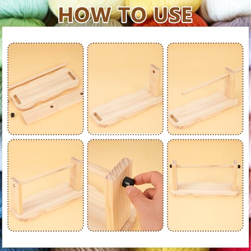 Wooden Crochet Yarn Holder, Single Revolving Yarn Storage, Ribbon Storage, Rack Portable Yarn Ball Holder for Crochet Yarn Ball Knitting, Sewing Thread Craft Florist Wrapping