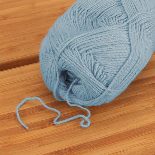 JubileeYarn Cotton Select Yarn - 50g/Skein Sport Weight - Little Boy Blue - 4 Skeins - color: 004 Little Boy Blue, size: 4 Skeins