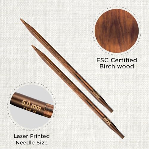 KnitPro Ginger Interchangeable Circular Needles 5" (13cm) | US Size 8 (5mm) - size: US 8 (5mm)