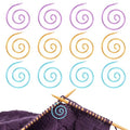 12 PCS Spiral Cable Knitting Needles, Cable Needles for Knitting Bent Tapestry Needles Knitting Tools for Yarn Sewing Cables Needle Shawl Pin for Beginners