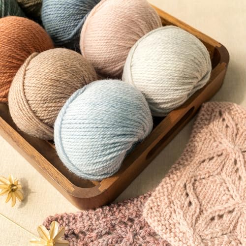 Susan's Family Molandi #8 100Merino Wool Yarn, 4x50g/82yds - Mesa Rose | 100% wool yarn, Bulky weight, skin-soft, comfort, warm, breathable, crochet/knit garment, blanket, shawl, scarf, bag - color: 28#Mesa Rose