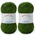 Cotton Yarn for Crocheting - 262.4yds / 3.52oz Baby Yarn for Crocheting Soft - 100% Milk Cotton Yarn 5 Ply Crochet Amigurumi Yarn for Crafts&Puzzle/Socks/Hats(2 Army Green) - color: 2 Army Green