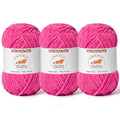 3 Pack Rose Fluffy Velvet Yarn for Crocheting, Chunky Chenille Baby Blanket Yarn for Crocheting, Soft Fuzzy Puzzle Yarn for Knitting, (100g/3.53oz Each) Bulky Thick Amigurumi Crochet Yarns - color: 3 Rose