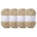 Fluffy Chenille Yarn for Crocheting, Baby Yarn for Crocheting Soft, 4 Pack of 100g/3.52oz Velvet Amigurumi Yarn, Fingering Weight Yarns for Crocheting Baby Blankets、DIY Craft.(4 Light Coffee) - color: [[4 Light Coffee]]