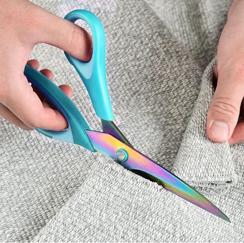 Titanium Coating Sewing Scissors Bundle, Professional Fabric Scissors Set, Ultra-Sharp Stainless Steel Blades, Ergonomic Handle, Great for Tailor, Embroidery, Craft - color: Green