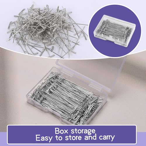 120 Pcs 1.5 Inch T-Pins Wig Pins Sewing T-Pins Straight Pins | Wig T Pins for Foam Head, Straight Pins for Blocking Crochet Sewing, Craft, Quilting, Office, Wall, Wig Making, Crocheting - size: 1.5inch*120pcs