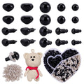 PH PandaHall 280pcs Safety Eyes Safety Noses Kit, 180pcs 5/6/8mm Crochet Eyes 100pcs 8/10mm Amigurumi Nose Black Stuffed Animal Eye with Washer for Felting Puppet Bear Teddy Bunny Craft Making
