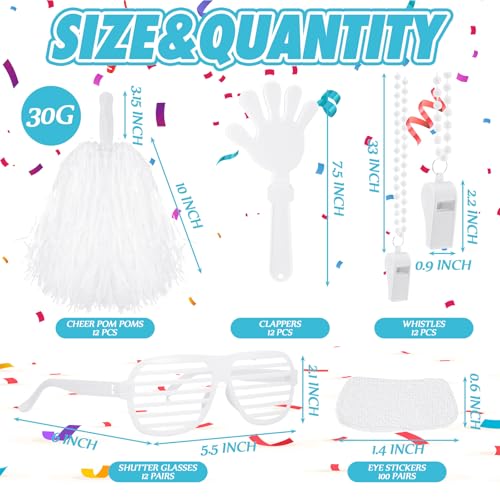 Realspring 148 Pcs Team Spirit Accessories for Sport Events - color: White