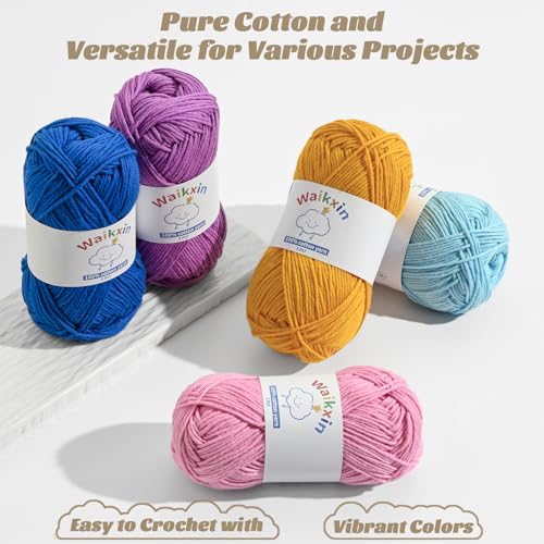 Cotton Yarn for Crocheting - 262.4yds / 3.52oz Baby Yarn for Crocheting Soft - 100% Milk Cotton Yarn 5 Ply Crochet Amigurumi Yarn for Crafts&Puzzle/Socks/Hats(2 Fresh Green) - color: 2 Fresh Green